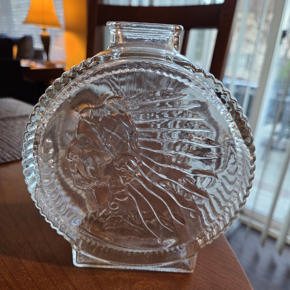 Anchor Hocking Indian Head/Buffalo Nickel Glass Bank